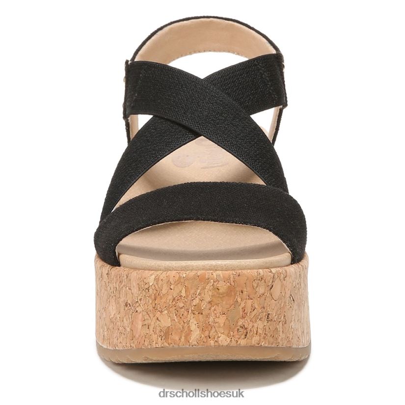 Unisex Dottie Strappy Wedge Sandal 88LBTP201 Dr Scholl\s Black