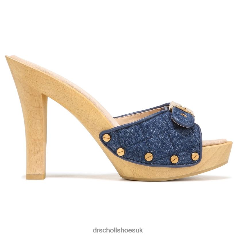 Unisex Lolli High Heel Sandal 88LBTP114 Dr Scholl\s x Veronica Beard Mountain Blue Denim Fabric