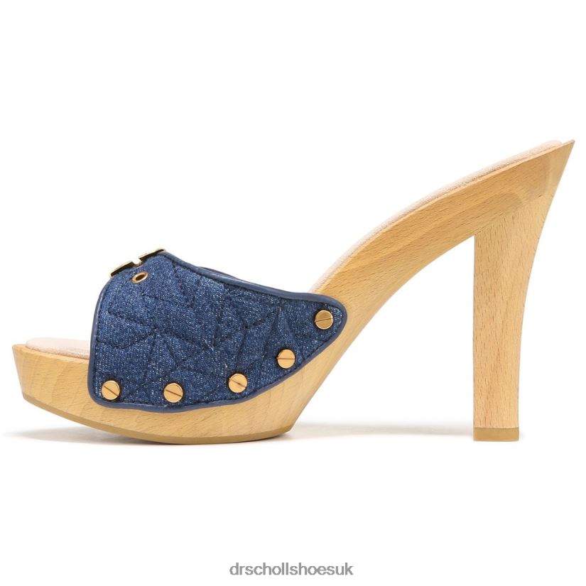 Unisex Lolli High Heel Sandal 88LBTP114 Dr Scholl\s x Veronica Beard Mountain Blue Denim Fabric