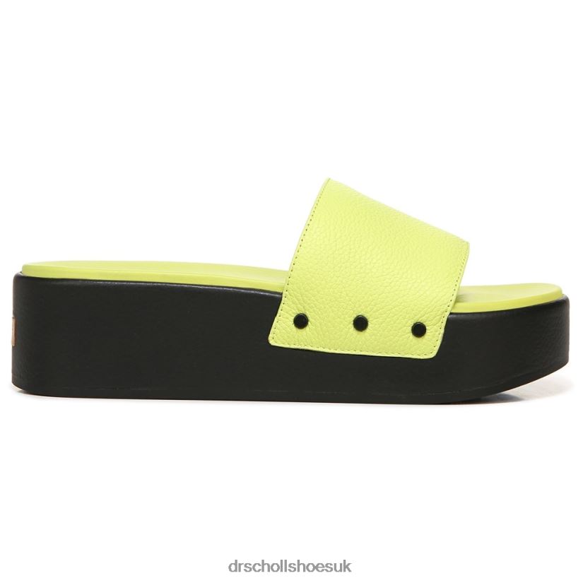 Unisex Pisces Max Platform Slide Sandal 88LBTP198 Dr Scholl\s Lime Leather