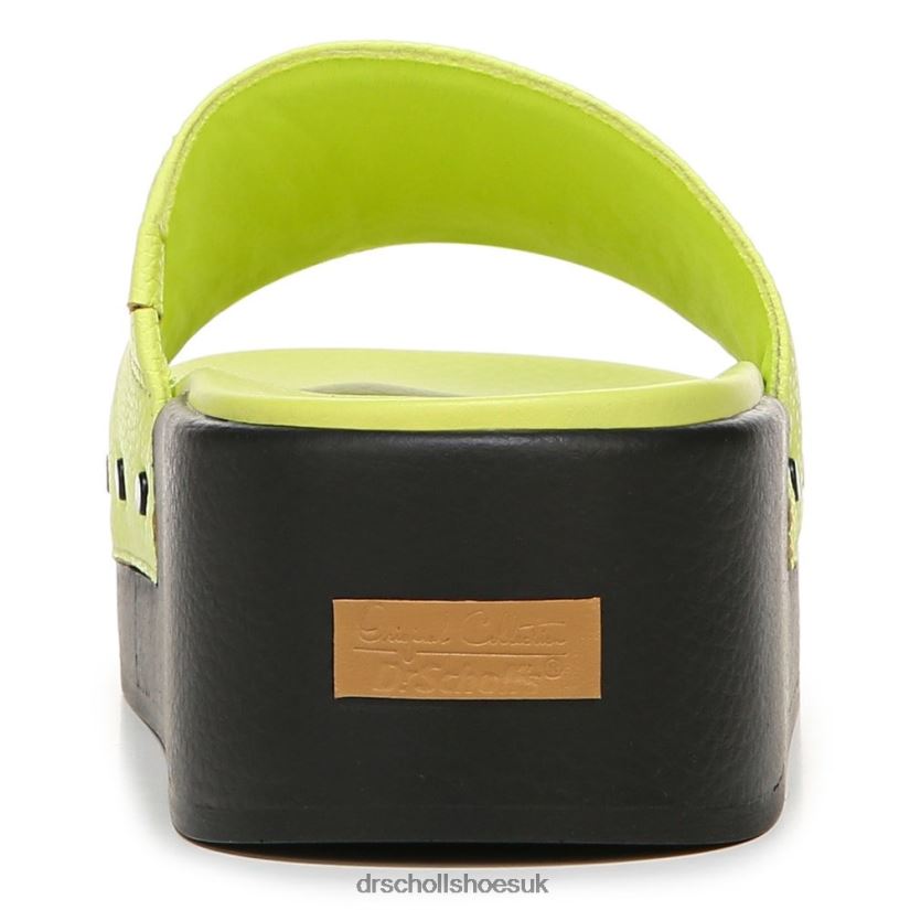 Unisex Pisces Max Platform Slide Sandal 88LBTP198 Dr Scholl\s Lime Leather